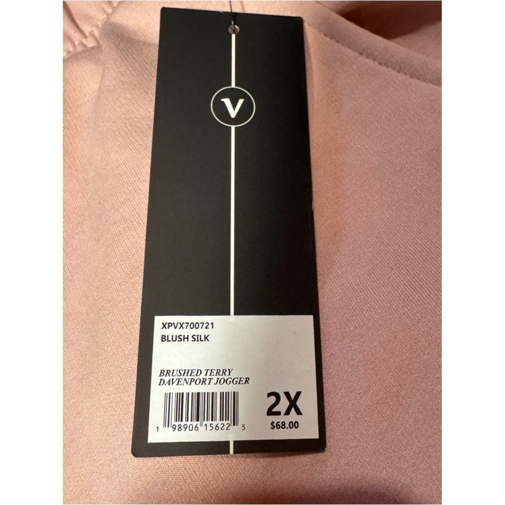 Velocity Blush Pink Joggers 2X NWT Brushed Terry Cargo Pocket - Picture 4 of 5